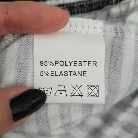 Fashion Casual Drawstring Elastic Waist Womens Stripe Wide Leg Pants. Bl… - Picture 7 of 9